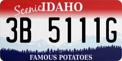 ID license plate 3B5111G