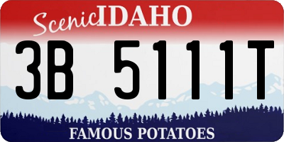 ID license plate 3B5111T