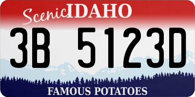 ID license plate 3B5123D