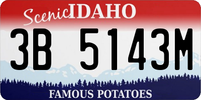 ID license plate 3B5143M