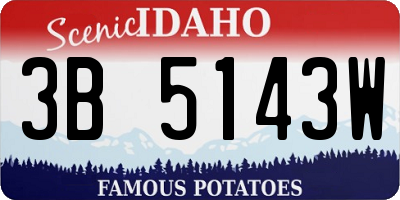 ID license plate 3B5143W