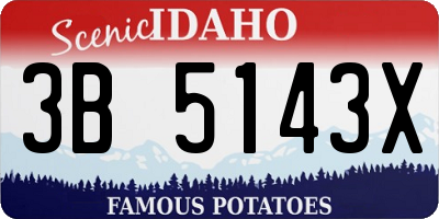 ID license plate 3B5143X