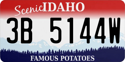 ID license plate 3B5144W