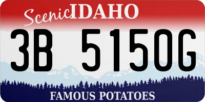 ID license plate 3B5150G