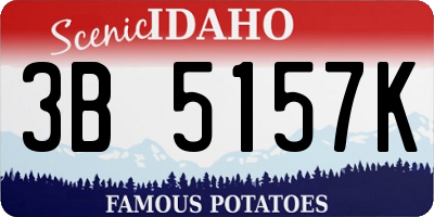 ID license plate 3B5157K