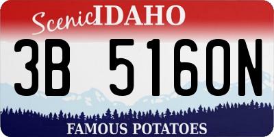 ID license plate 3B5160N