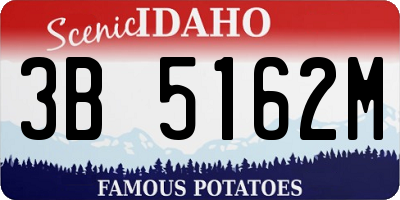 ID license plate 3B5162M