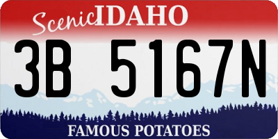 ID license plate 3B5167N