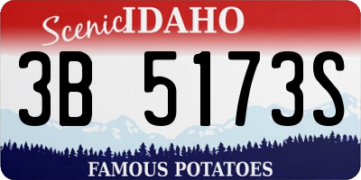 ID license plate 3B5173S