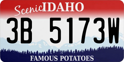 ID license plate 3B5173W