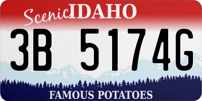 ID license plate 3B5174G