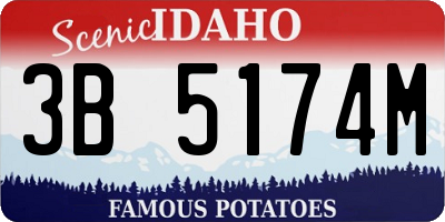 ID license plate 3B5174M