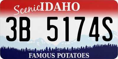 ID license plate 3B5174S