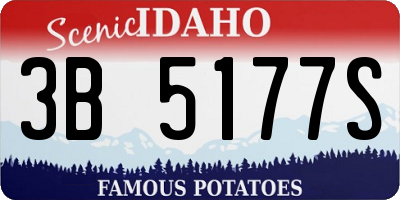 ID license plate 3B5177S