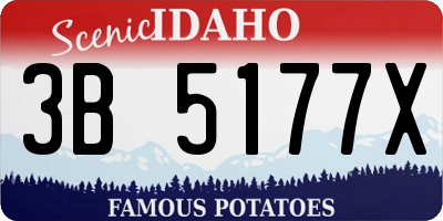 ID license plate 3B5177X