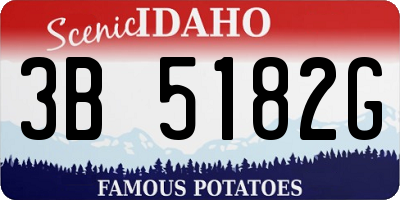 ID license plate 3B5182G