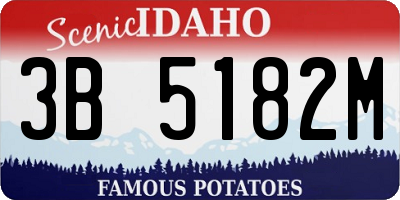 ID license plate 3B5182M