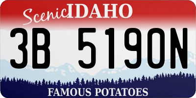 ID license plate 3B5190N