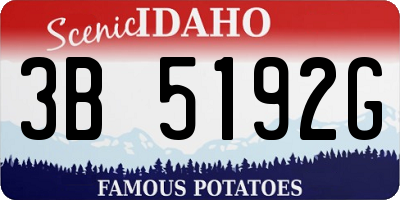 ID license plate 3B5192G