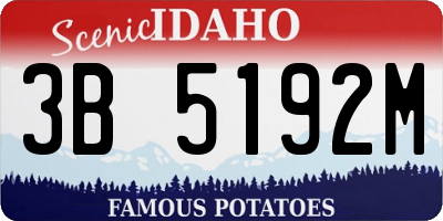 ID license plate 3B5192M