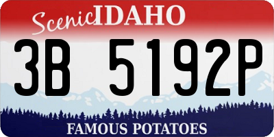 ID license plate 3B5192P