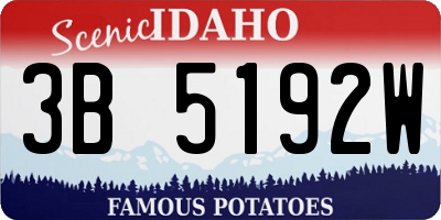 ID license plate 3B5192W