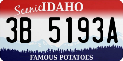 ID license plate 3B5193A