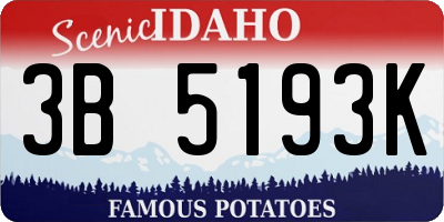ID license plate 3B5193K
