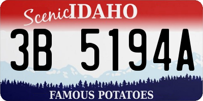 ID license plate 3B5194A