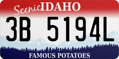 ID license plate 3B5194L