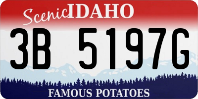ID license plate 3B5197G