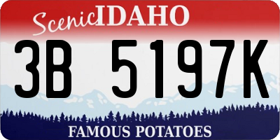 ID license plate 3B5197K