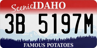 ID license plate 3B5197M