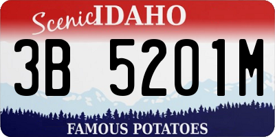 ID license plate 3B5201M