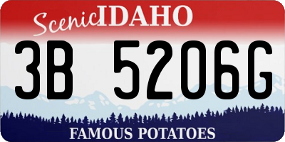 ID license plate 3B5206G