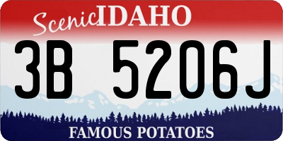 ID license plate 3B5206J