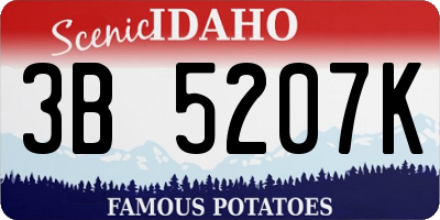 ID license plate 3B5207K