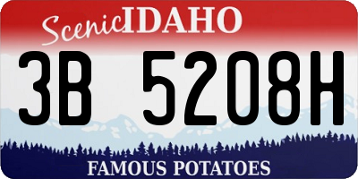 ID license plate 3B5208H