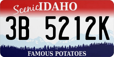 ID license plate 3B5212K
