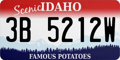 ID license plate 3B5212W