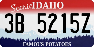 ID license plate 3B5215Z