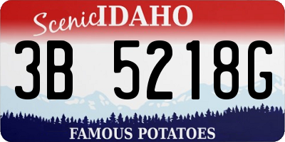 ID license plate 3B5218G