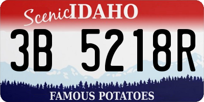 ID license plate 3B5218R
