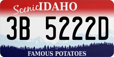 ID license plate 3B5222D