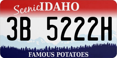 ID license plate 3B5222H
