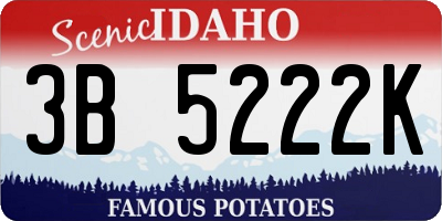 ID license plate 3B5222K