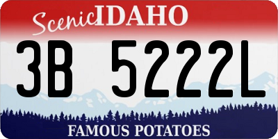 ID license plate 3B5222L