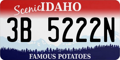 ID license plate 3B5222N
