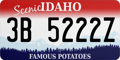 ID license plate 3B5222Z