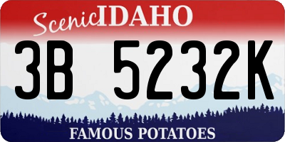 ID license plate 3B5232K